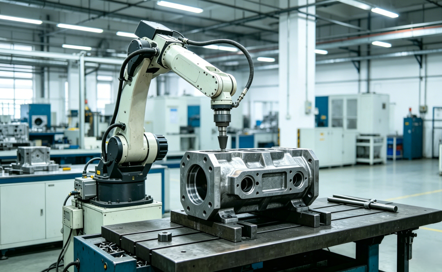 青岛新控铸件系列打磨机器人:基于FSG系统的高精度智能打磨方案